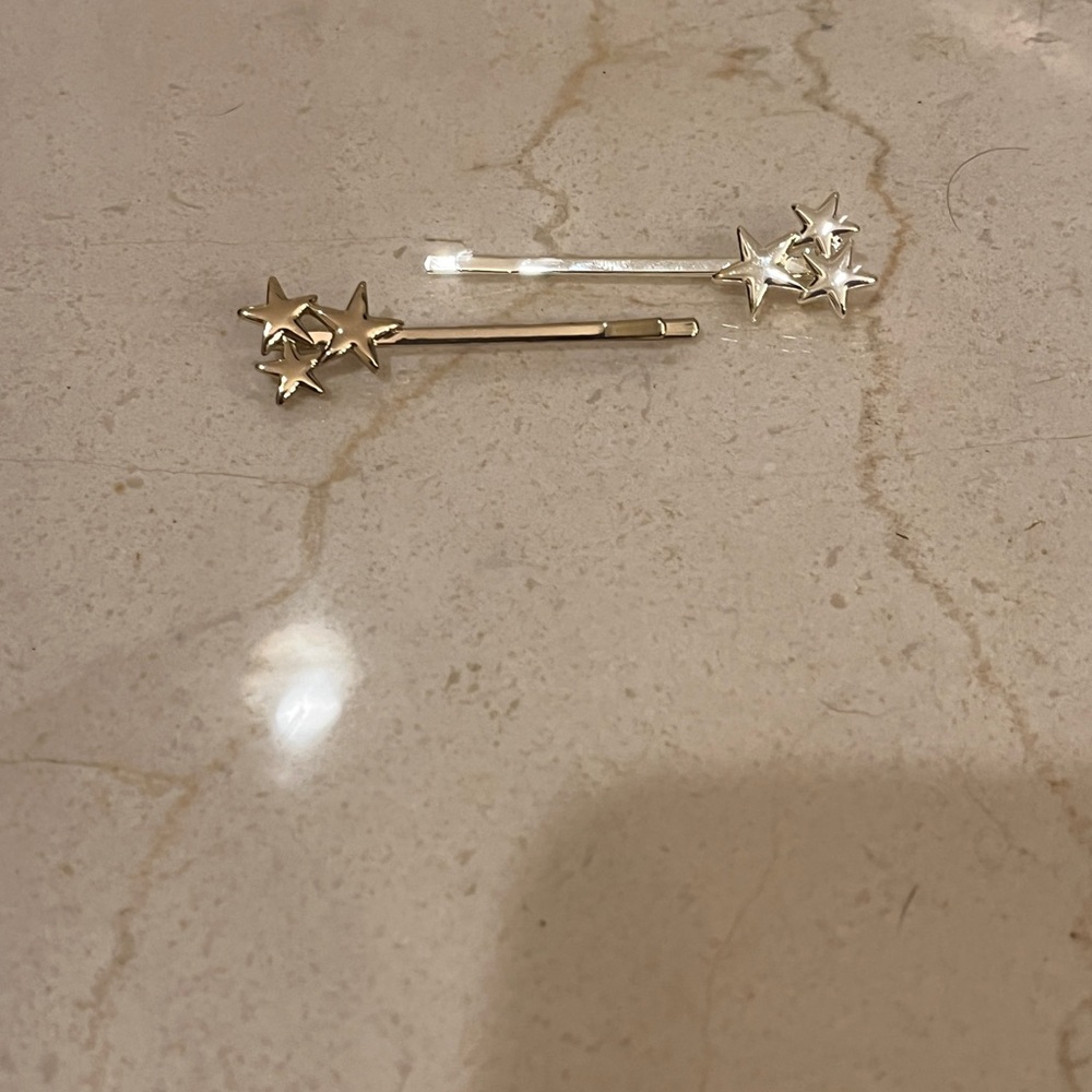 Macy's Gold and Silver Star Hair Clips